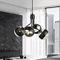 Emibig Emibig Kolding black striped 4 lamp hanging lamp glass bulbs for E14 lamp - Illuminate your space with style and elegance