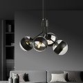 Kolding black striped 4 lamp hanging lamp glass bulbs for E14 lamp