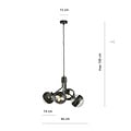 Emibig Emibig Kolding black striped 4 lamp hanging lamp glass bulbs for E14 lamp - Illuminate your space with style and elegance