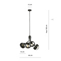 Emibig Emibig Kolding lampe suspendue 4 lampes à rayures noires pour ampoule E14 - Illuminez votre espace avec style et élégance