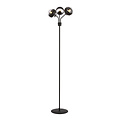 Lampadaire Kolding rayé noir noir avec boules de verre E14