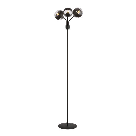Emibig Emibig Kolding lámpara de pie negra a rayas negras con bolas de vidrio E14 - Ideal para añadir un toque elegante a tu decoración interior