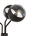 Lampadaire Kolding rayé noir noir avec boules de verre E14