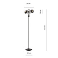 Lampadaire Kolding rayé noir noir avec boules de verre E14