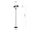 Emibig Emibig Kolding zwart gestreepte vloerlamp zwart met glazen bollen E14 - Perfect voor een stijlvolle sfeer in uw interieur