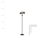 Lampadaire Kolding rayé noir noir avec boules de verre E14