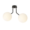 Emibig Emibig Kolding black ceiling lamp with 2 white glass round bulbs for E14 lamp - Ideal for adding a modern touch to any room