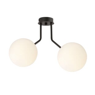 Emibig Kolding lámpara de techo negra con 2 bolas redondas de vidrio blanco para lámpara E14