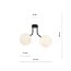 Kolding black ceiling lamp with 2 white glass round bulbs for E14 lamp