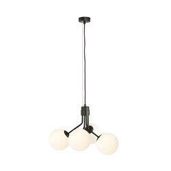 Lampe suspendue Kolding noire 4 ampoules blanches pour lampe E14