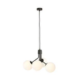 Emibig Kolding lámpara colgante negra 4 luces bolas blancas para lámpara E14