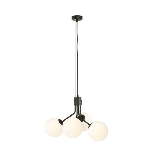 Emibig Emibig Kolding noire 4 lampes suspension boules blanches pour lampe E14 - Créez une ambiance chaleureuse chez vous