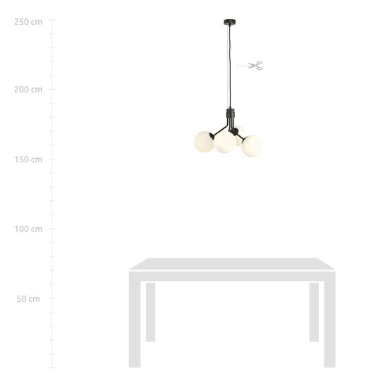 Emibig Emibig Kolding schwarze 4-flammige Hängelampe, weiße Glühbirnen für E14-Lampe - Schaffen Sie eine gemütliche Atmosphäre in Ihrem Zuhause