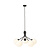 Kolding zwarte 5 lamp hanglamp witte glazen bollen bollen E14