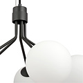 Kolding black 5 lamp hanging lamp white glass balls E14