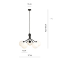 Kolding black 5 lamp hanging lamp white glass balls E14