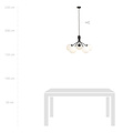 Lampe suspendue Kolding noire 5 lampes boules de verre blanc E14