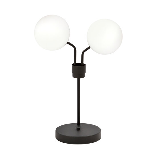 Emibig Emibig Kolding lampe de table noire avec ampoules en verre blanc E14 - Idéale pour créer une ambiance élégante