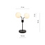 Kolding black table lamp with white glass bulbs E14