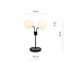 Lámpara de mesa Kolding negra con bombillas de cristal blanco E14