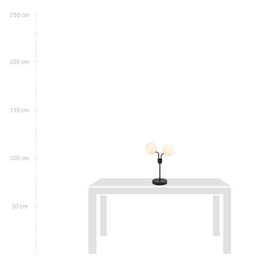 Kolding zwarte tafellamp met witte glazen bollen E14