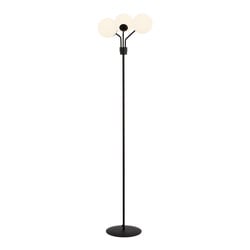 Emibig Kolding black floor lamp with milk glass bulbs E14
