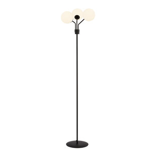 Emibig Kolding black floor lamp with milk glass bulbs E14