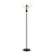 Kolding black floor lamp with milk glass bulbs E14