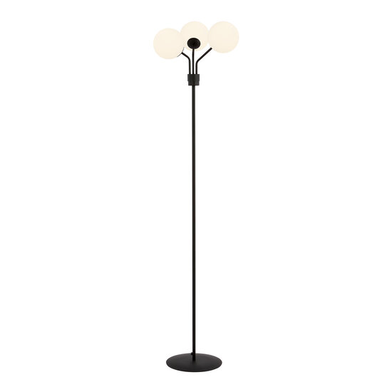 Emibig Emibig Kolding lampe sur pied noire avec ampoules en verre dépoli E14 - Idéale pour une ambiance chaleureuse dans votre maison