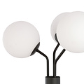 Lampadaire Kolding noir avec ampoules en verre lait E14