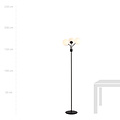 Lampadaire Kolding noir avec ampoules en verre lait E14