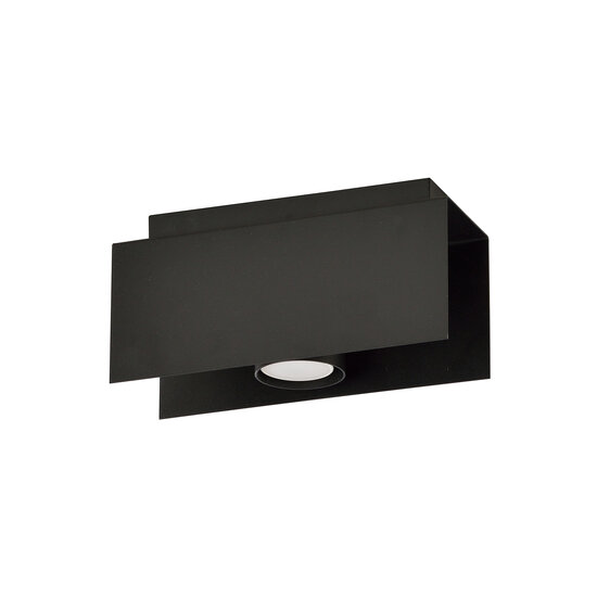 Silkeborg rectangle black ceiling spotlight 1x GU10