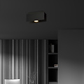 Silkeborg rectangle black ceiling spotlight 1x GU10