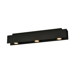 Emibig Spots de plafond noirs Silkeborg 3x GU10 pour spots