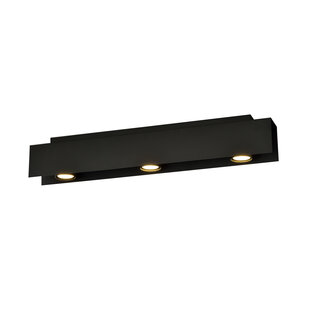 Spots de plafond noirs Silkeborg 3x GU10 pour spots