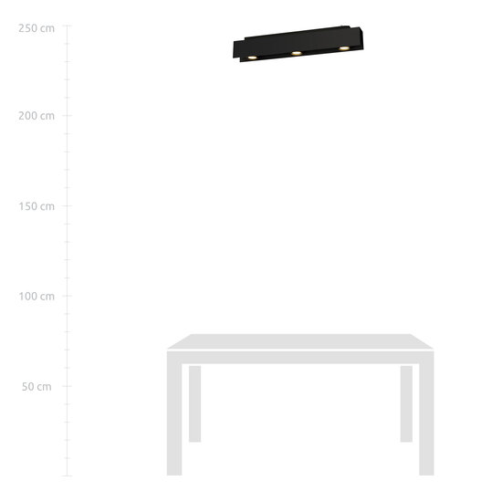 Schwarze Deckenstrahler Silkeborg 3x GU10 für Strahler
