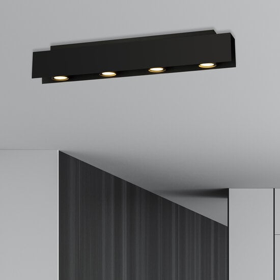 Emibig Emibig Silkeborg foco de techo multi 4x GU10 negro - Iluminación perfecta para interiores modernos