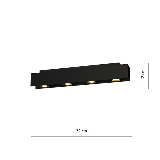 Silkeborg multi plafondspot 4x GU10 zwart