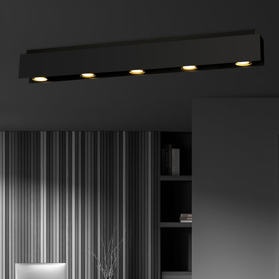 Silkeborg maxi long ceiling spotlight 5x GU10 spotlight