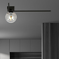 Lampe design élégante pour plafond Horsens avec ampoule en verre fumé E14