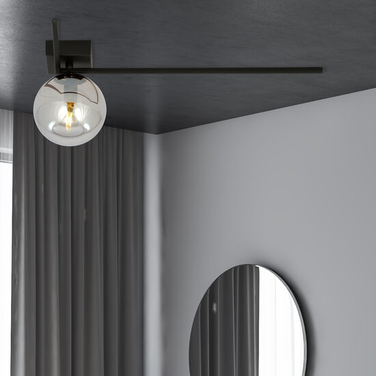 Emibig Emibig Elegante Deckenleuchte Horsens mit Rauchglasbirne E14 - Perfekt für eine stilvolle Atmosphäre in Ihrem Wohnzimmer