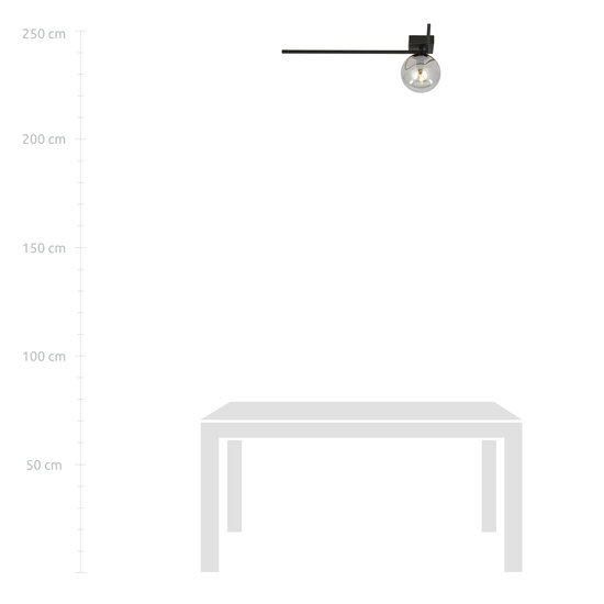 Lampe design élégante pour plafond Horsens avec ampoule en verre fumé E14