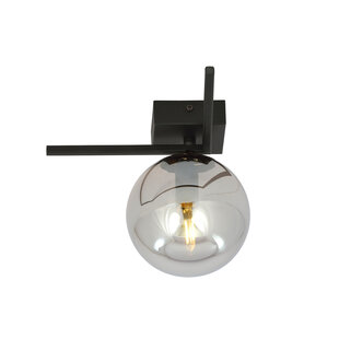 Horsens kleine designlamp voor plafond met gerookte glazen bol E14