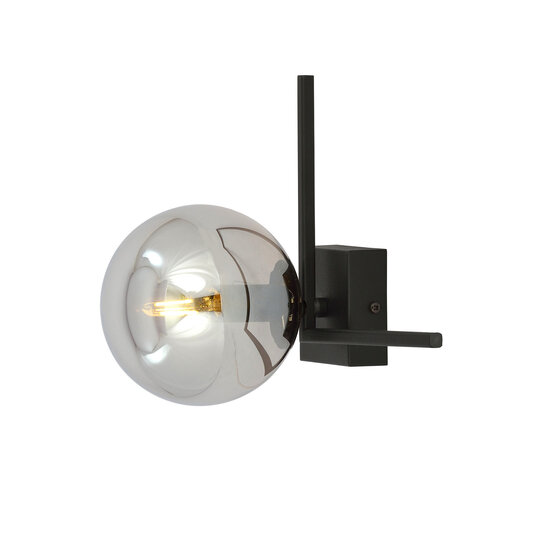 Lámpara Horsens pequeña de diseño para techo con bola de cristal ahumado E14
