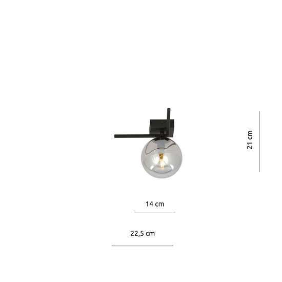 Emibig Emibig Horsens small design lamp for ceiling with smoked glass ball E14 - Perfect for stylish lighting in any room