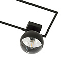 Plafonnier design Roskilde noir avec boule en verre opale blanc E14