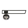 Roskilde grote design plafondlamp zwart met gestreept glas bol E14