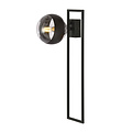 Roskilde grote design plafondlamp zwart met gestreept glas bol E14