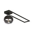 Emibig Emibig Roskilde long design plafonnier noir avec boule en verre rayée E14 - Éclairage idéal pour les intérieurs modernes