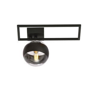 Roskilde ceiling fixture black with striped glass ball E14